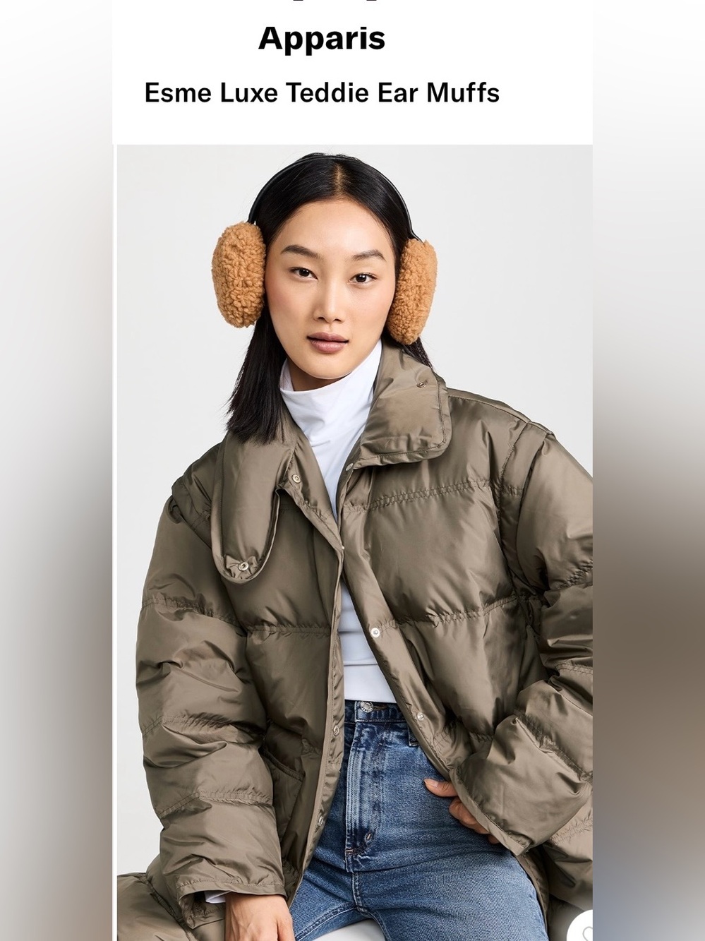 Apparis
Esme Luxe Teddie Ear Muffs Color: Hazelnut.  $ 95  new